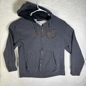 Vans Hoodie Sweatshirt Mens 2XL XXL Gray Y2K Graphic Skater Full Zip